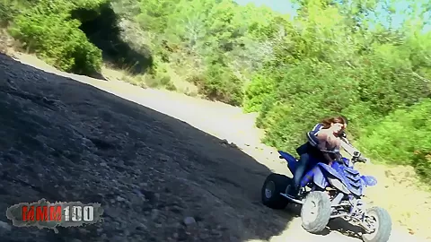 Kimy Blue And Her Huge Natural Boobs Fucked In The Ass On A Quad