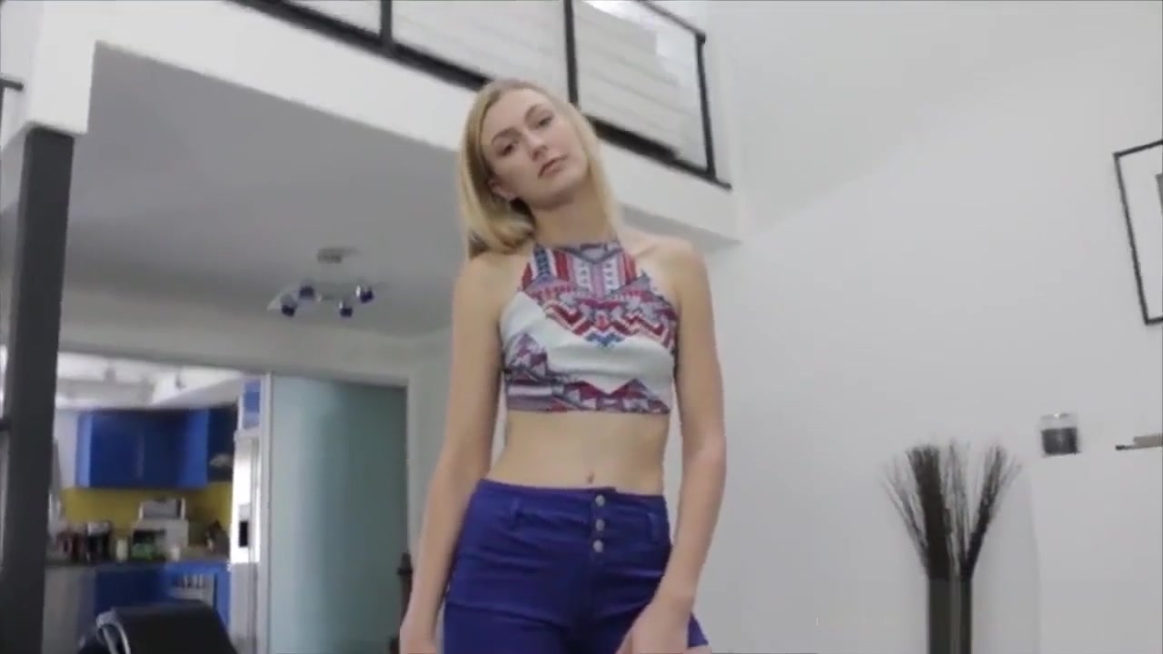 Skinny blonde stepsis bored and fucks her stepbrother