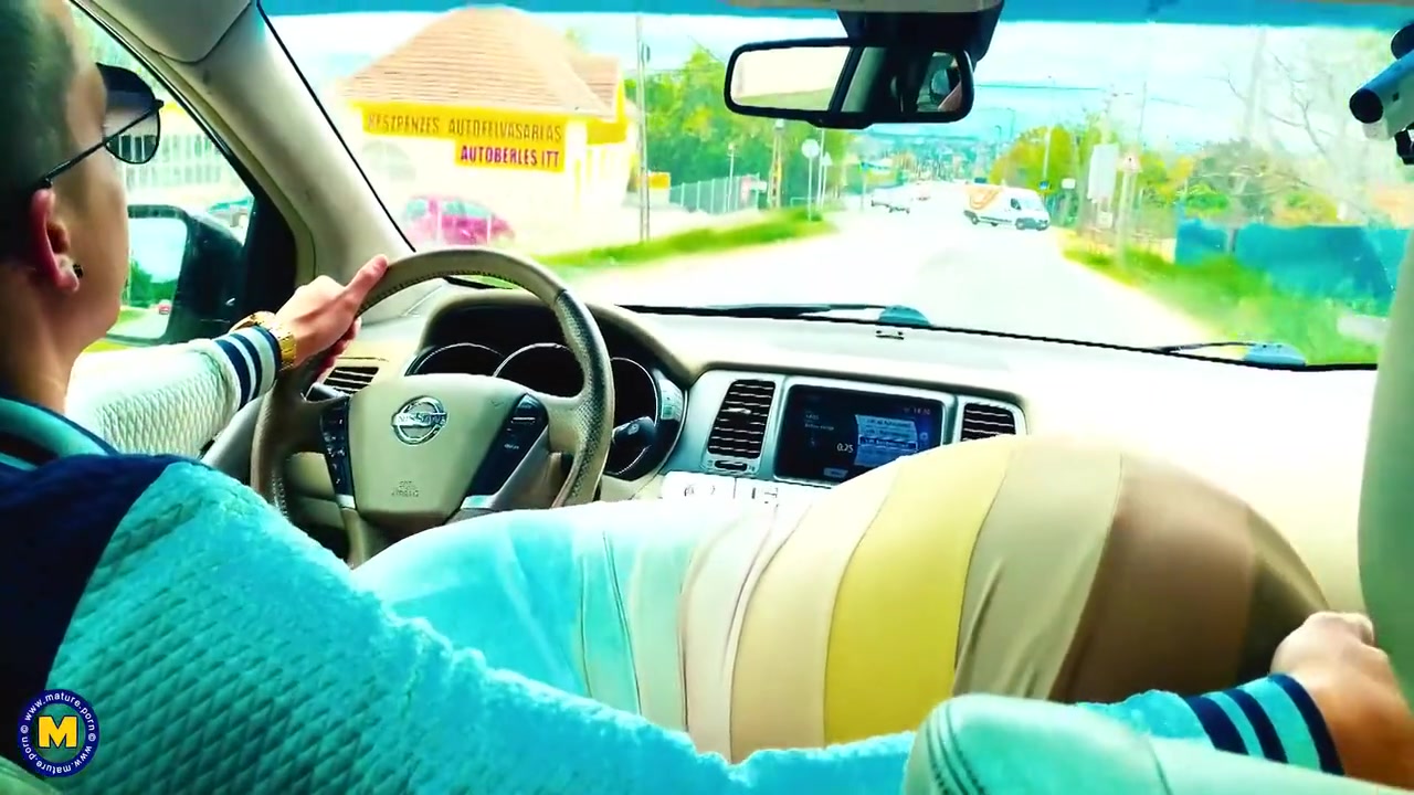 Mature Big Step mom Giving A Blowjob To Young Driver