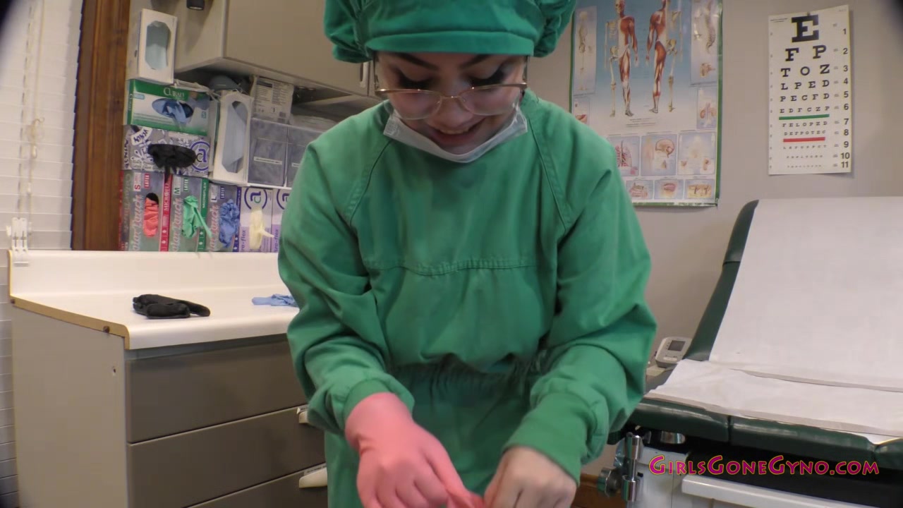 Nurse Lenna Lux Trying On Gloves - Part 1 of 1