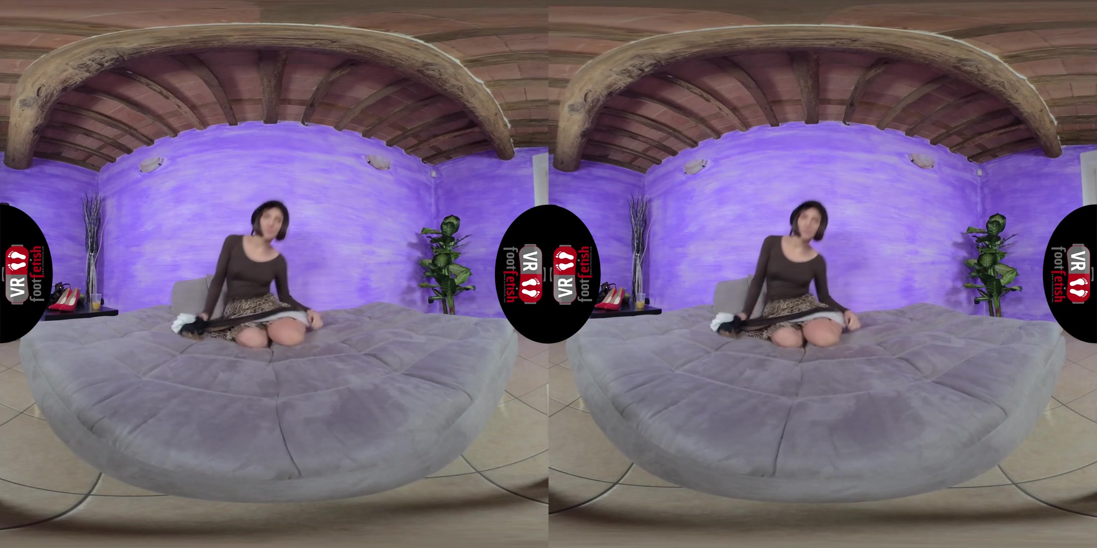 Dazzlingly Beautiful Aradia Tries On Different Pairs Of Hold-Ups - VRFootFetish