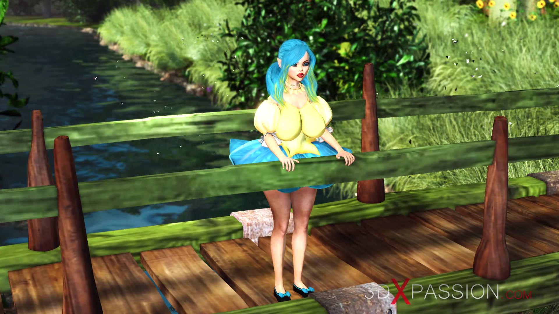 Beautiful female elf gets fucked by the big ogre in the dungeon