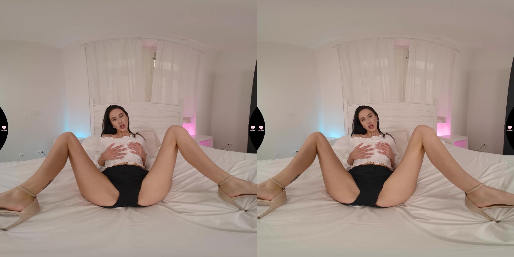 Hot Brunette Alyssa On Her Bed - LustReality