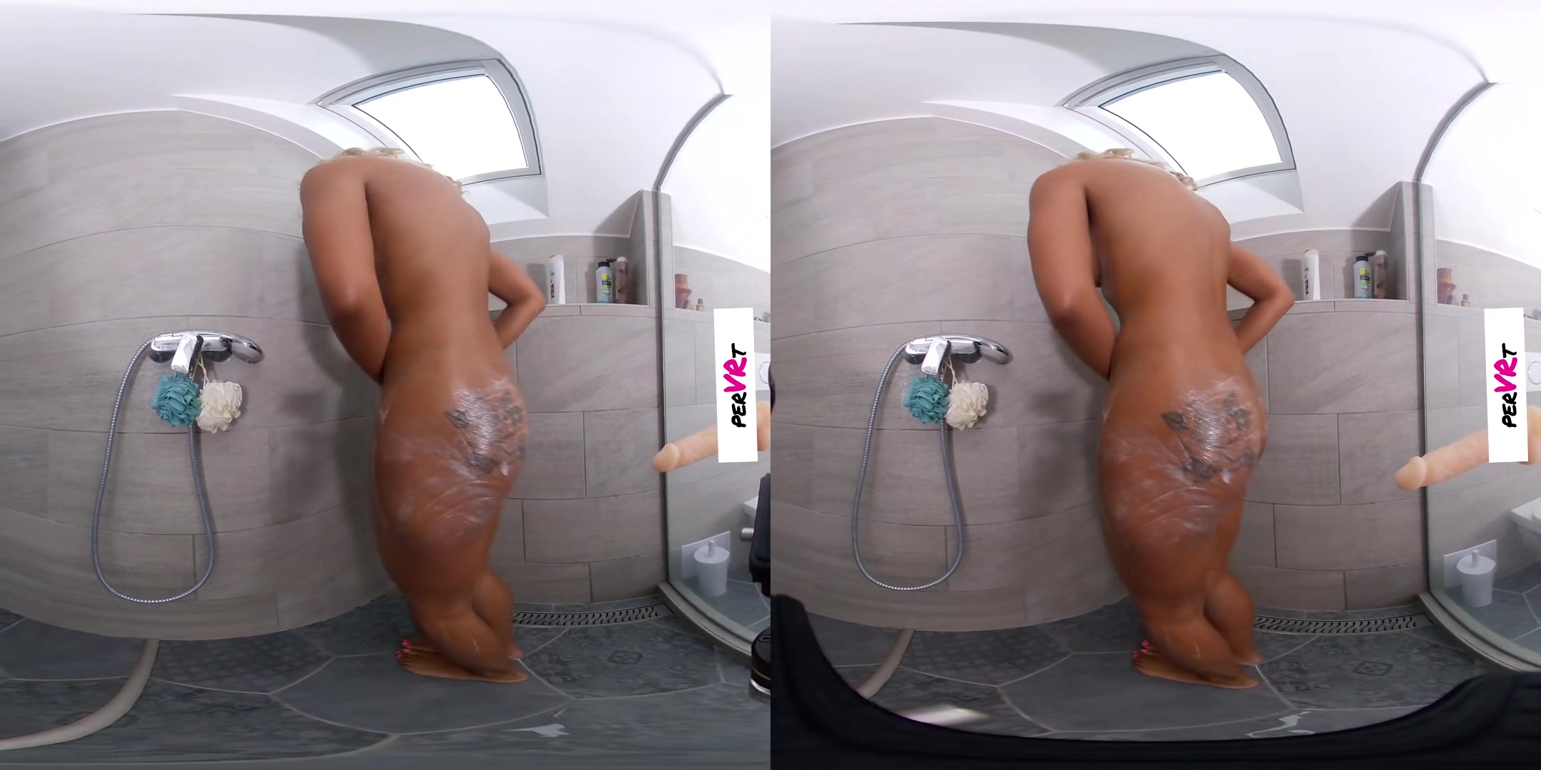 Hot Shower - Fit Ebony Babe Gets Clean And Gets Off - Shower Toying Shaved