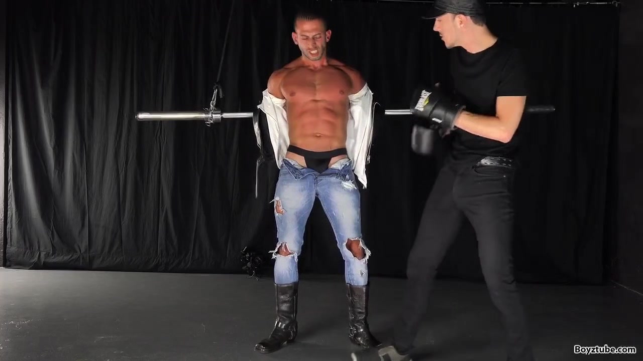 Muscle leather biker latino bound