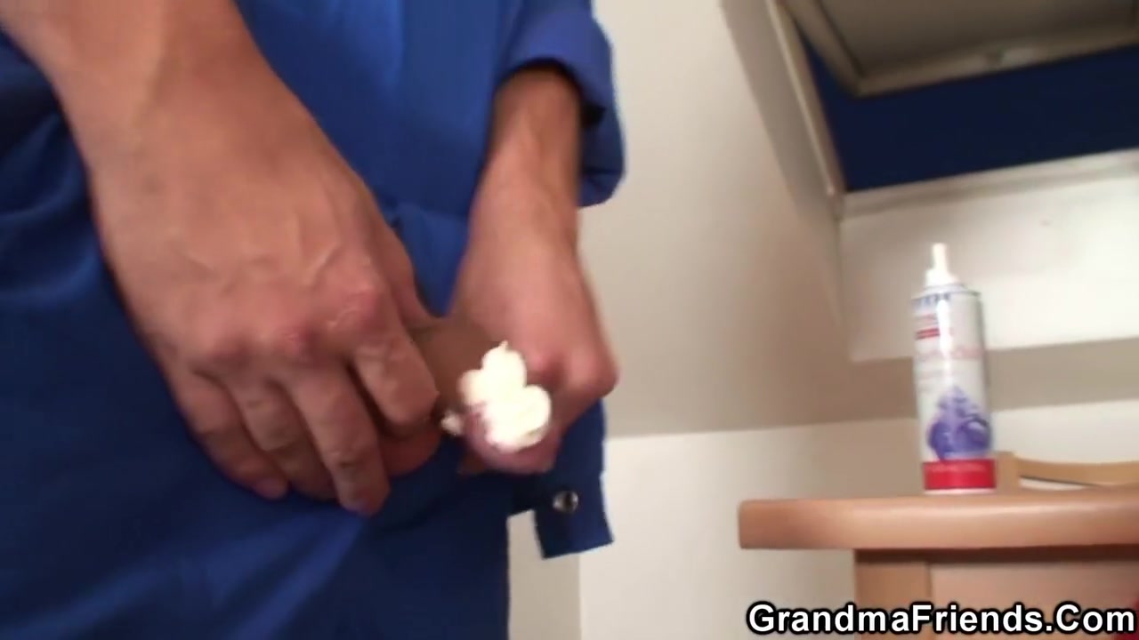 The Old Woman Has Fun With Two Handsome Men