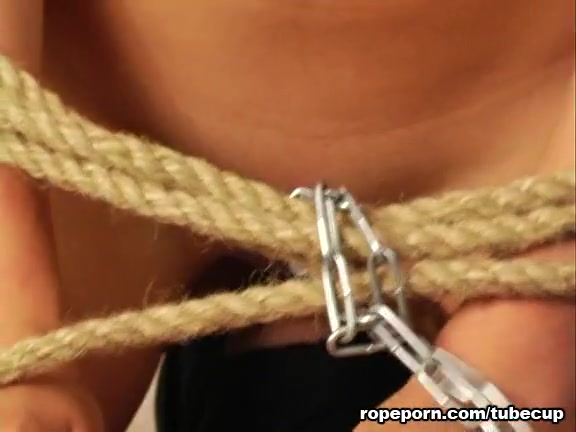 Ideal blonde tied, licked and fingered well