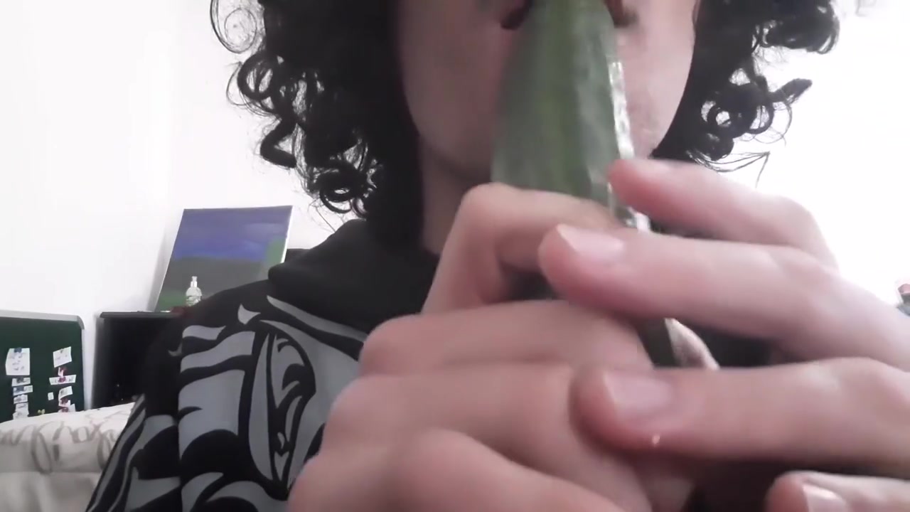 Femboy Slut Stretches His Hole With An 8 Inch Cucumber