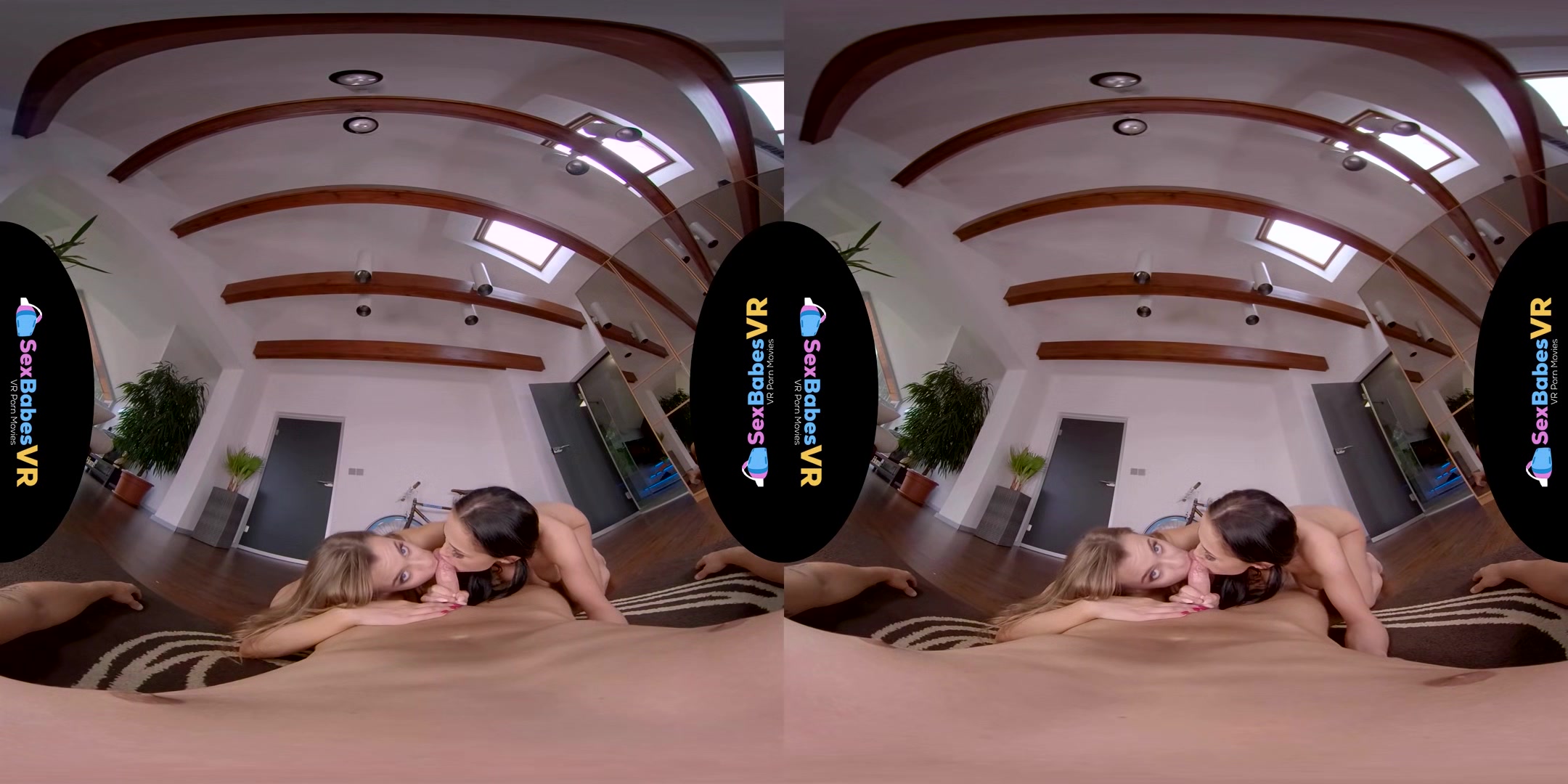 Threes Company; Big Tits Brunette Pornstar Threesome Double Blowjob Virtual Girlfriend Hd Vr