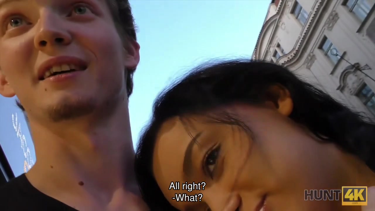 HUNT4K. Pretty brunette fucked by stranger to earn cash for ring