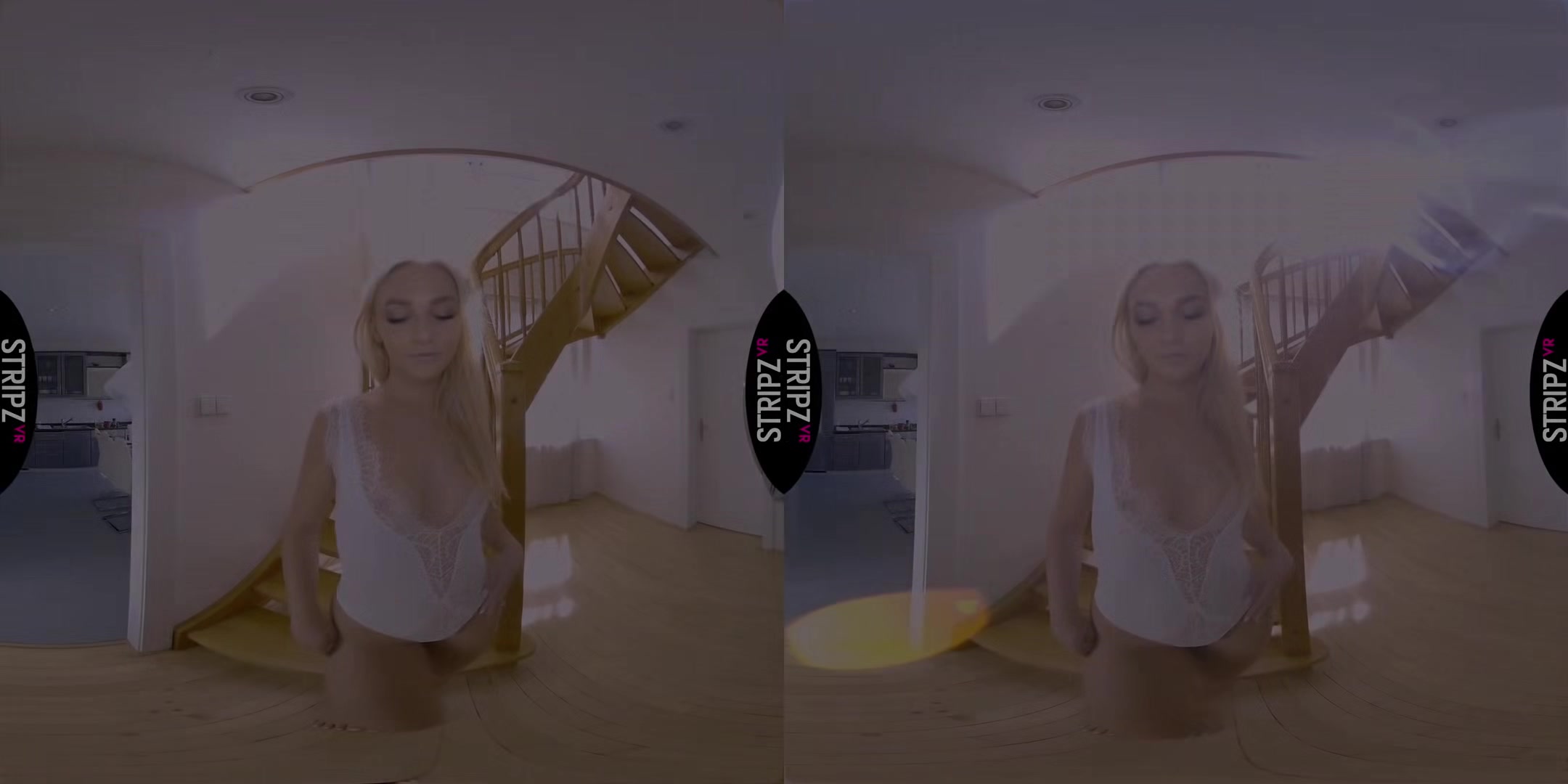 Pussy Power - Amazing Blonde Babe in Lingerie Solo Striptease