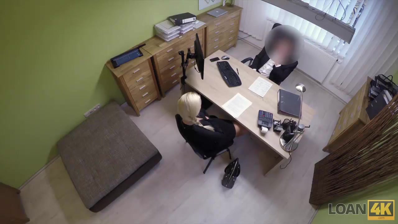 LOAN4K. Blonde hottie Karol Lilien with pigtail is owned by loan manager for cash