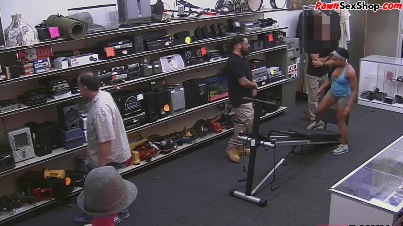Fitness Ebony Babe Public Fucked And Facialized In Pawnshop