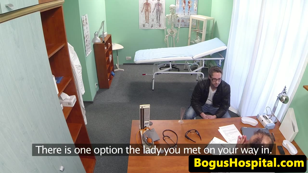 Gorgeous euro nurse collects patients cum