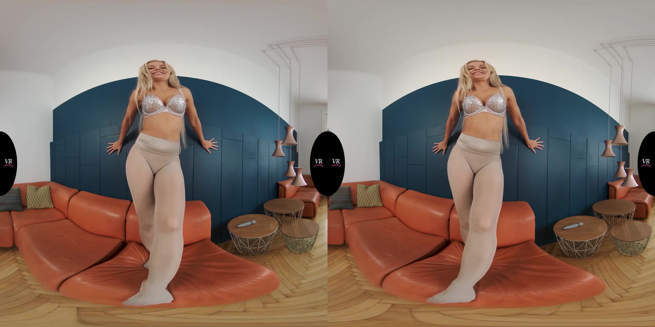 Is Anybody Else Weak For Lola's Silver Pantyhose? - Blonde Pornstar Solo with Toy