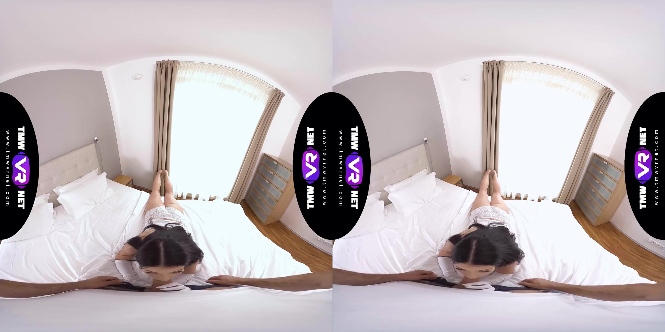 I Slap a Fine on Your Butt - Beautiful Virtual Girlfriend in Bed with Lingerie