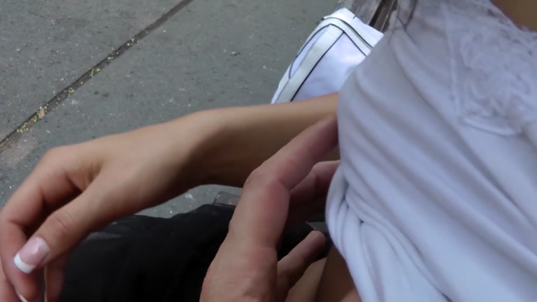 A young girl took off and fuck on the street