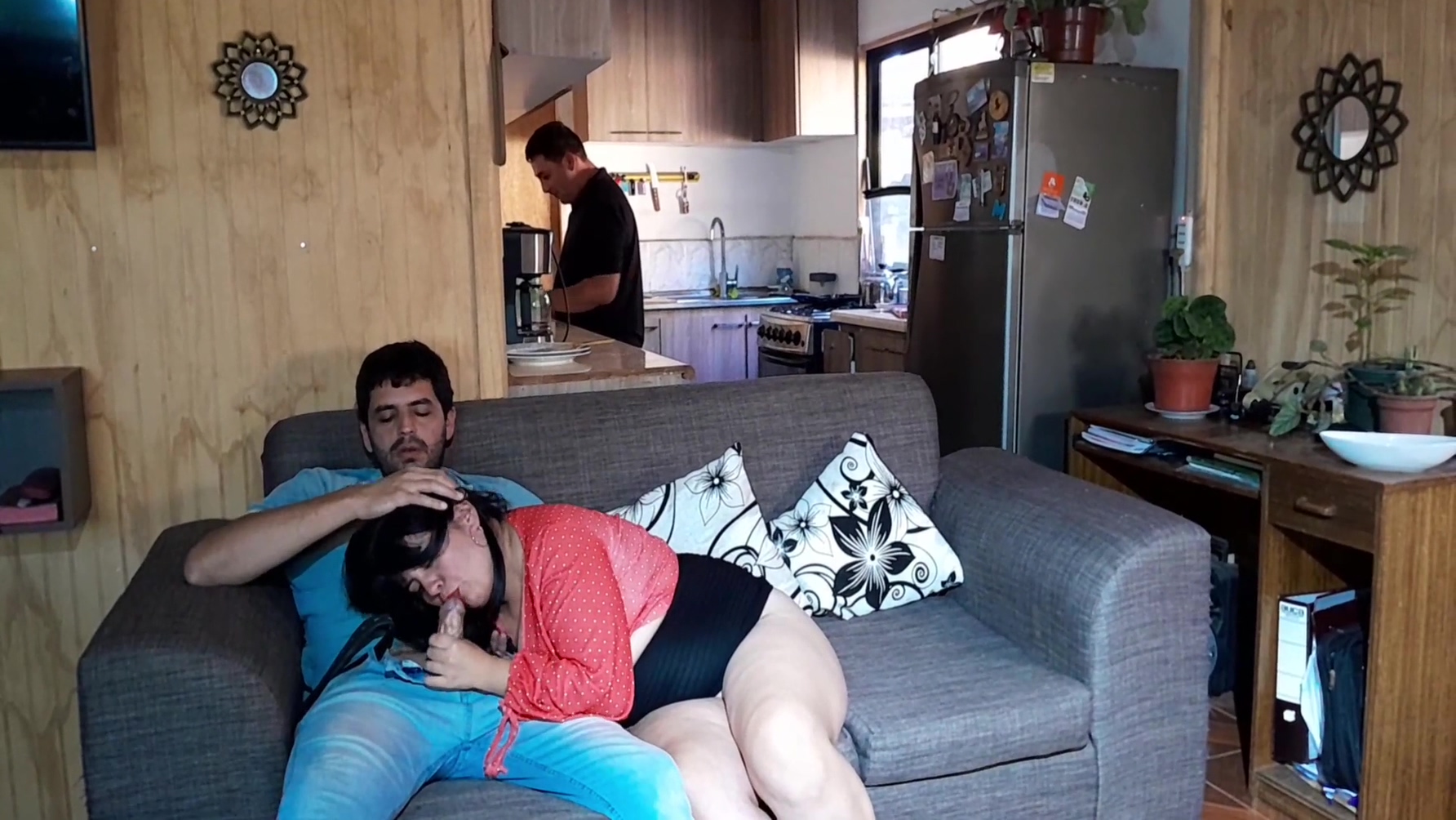 Cuckolding My Husband In The Kitchen While I Fuck His Best Friend -kellyhotstepmom