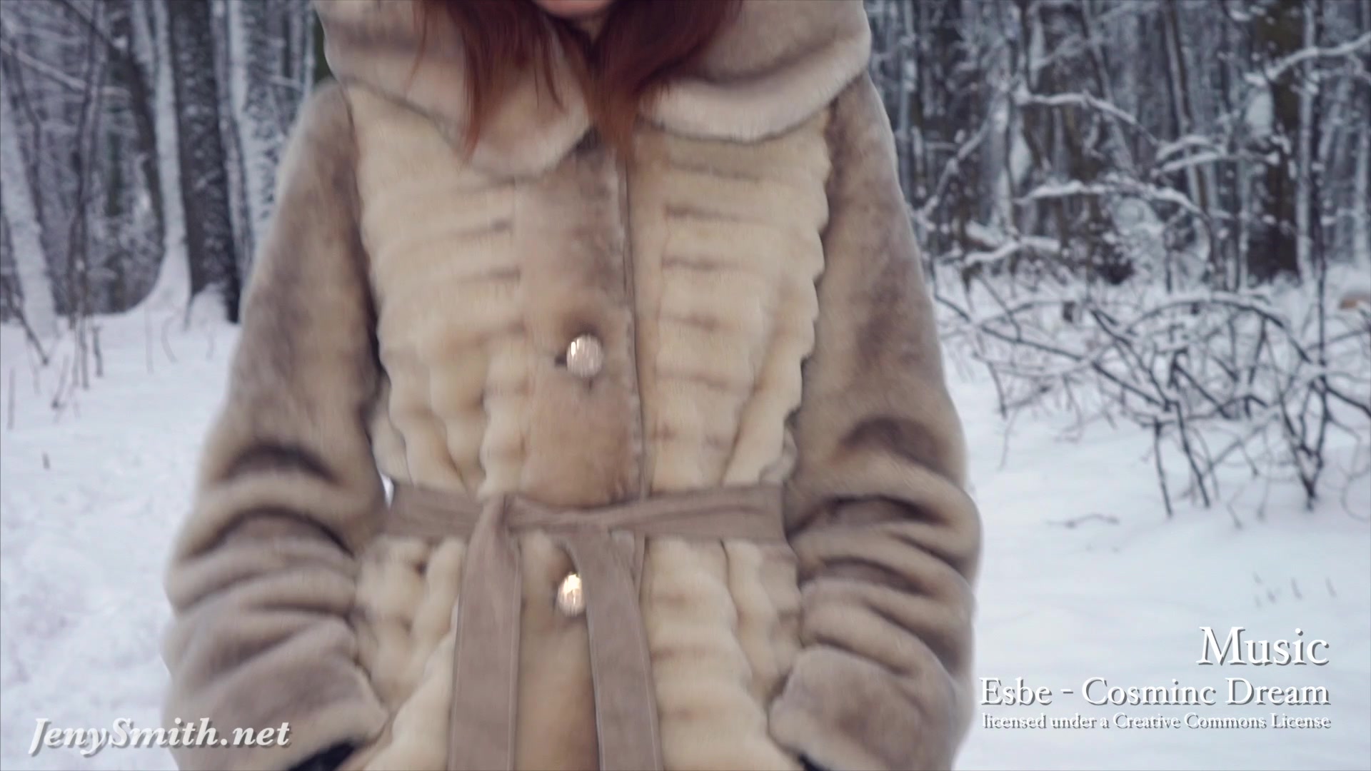 wet white stockings in snow with hot Jeny Smith