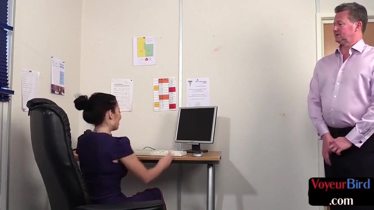 Office Showing Off Tits And Ass In Erotic Lingerie