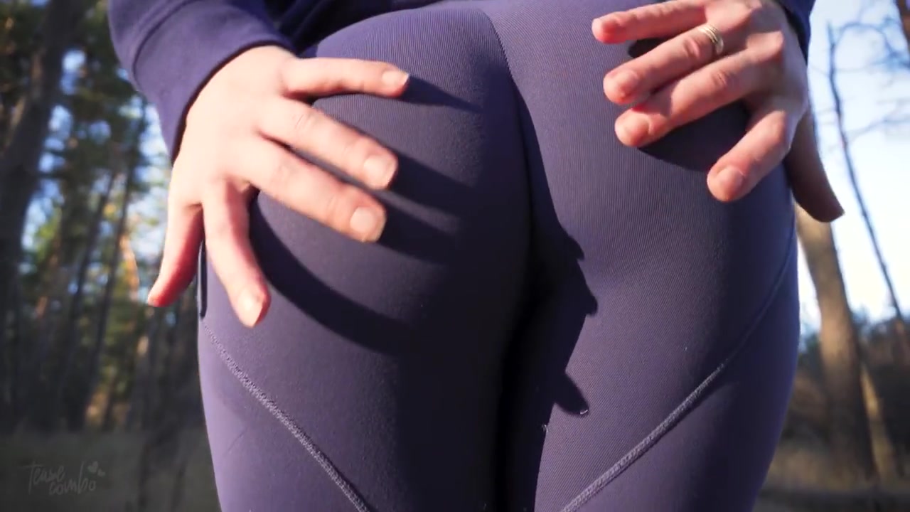 In Super Tight Yoga Pants Teasing Her Amazing Ass In The Forest