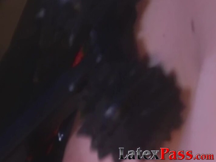 Latex dominatrix whips and drills Anna Mills juicy pussy