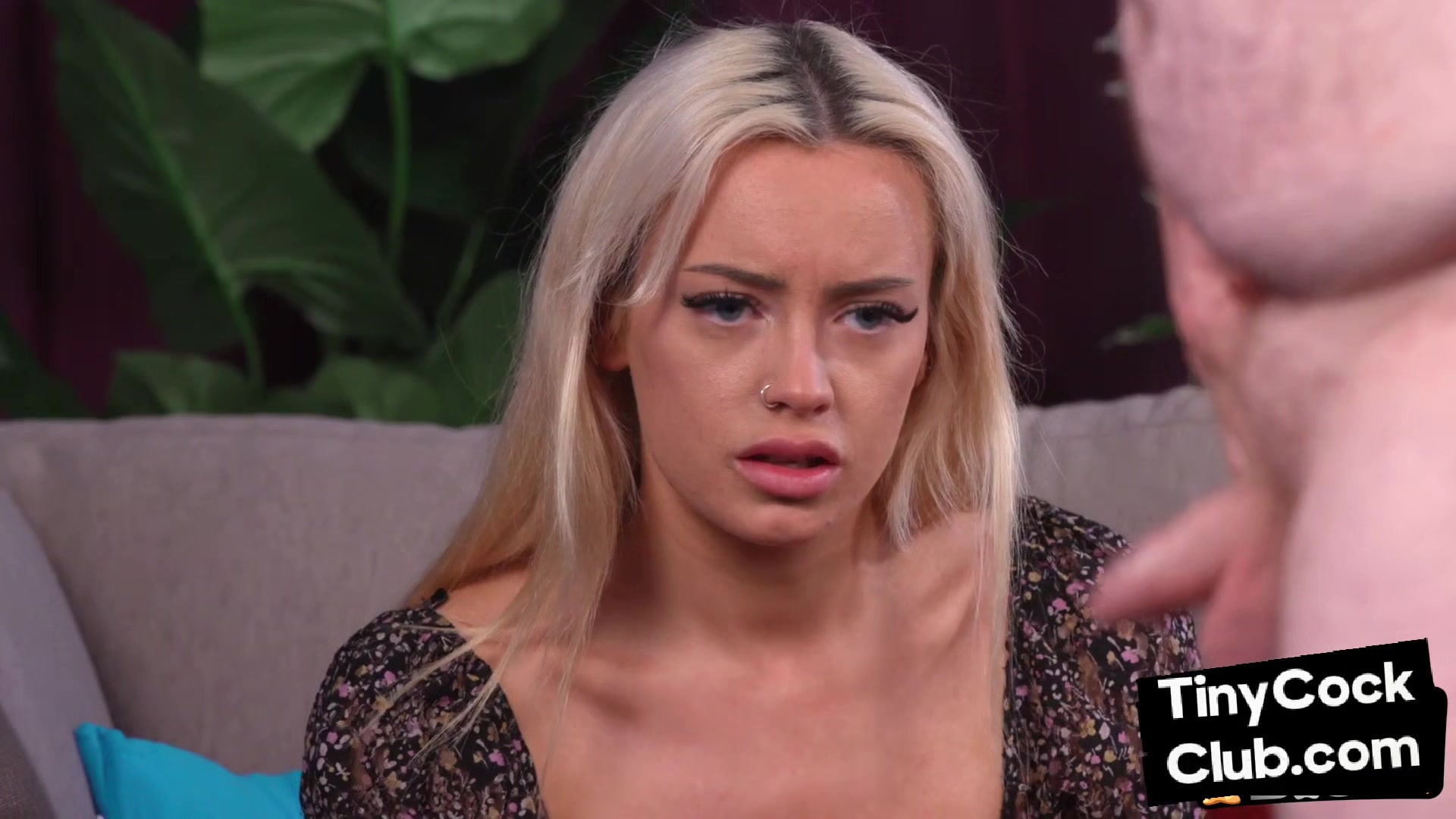 SPH CFNM domina with disgusted face jerks small cock guy