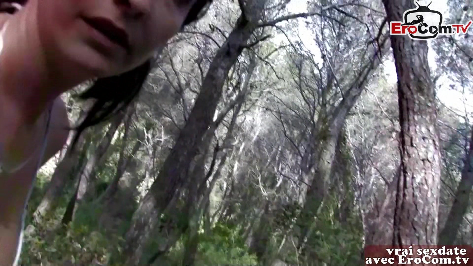 French skinny amateur teen 18+ pick up in forest for anal threesome