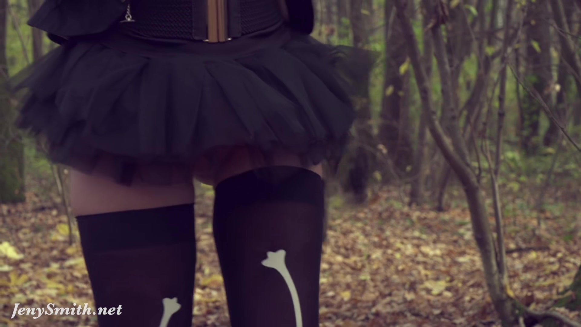 Take off my Halloween costume. Jeny Smith naked in forest