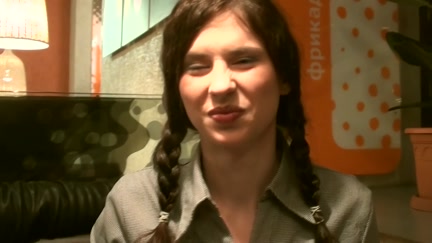 Beauty with 2 braids does oral-job for 2 chaps at the same time
