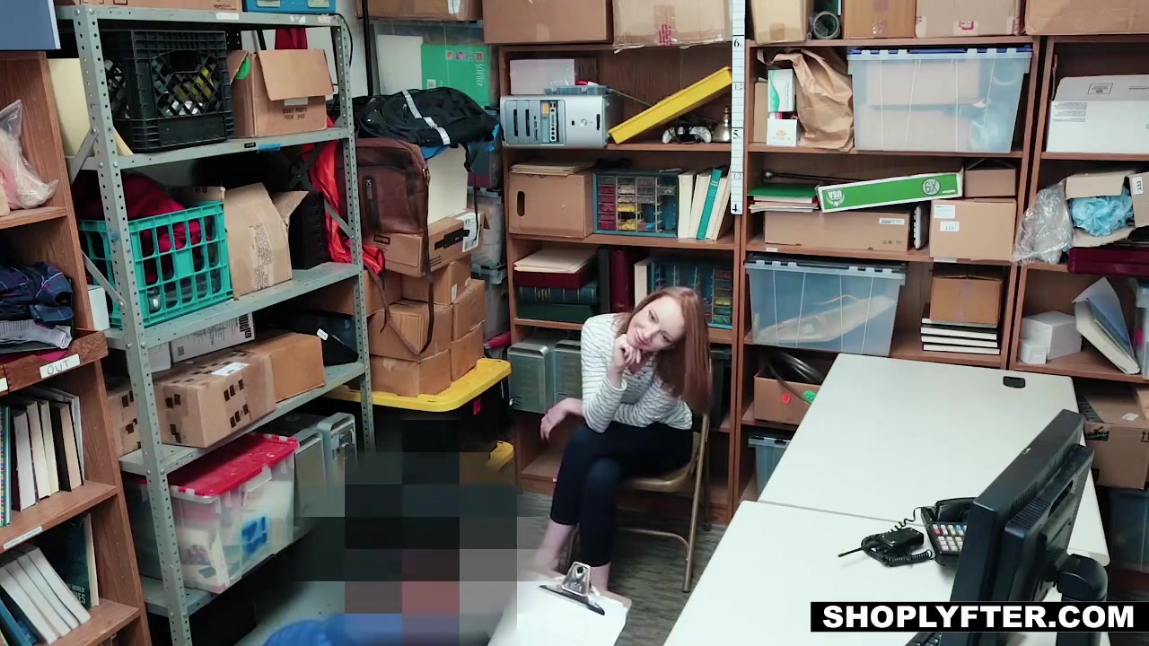 Redhead teen 18+ Arrested And Fucked In The Office