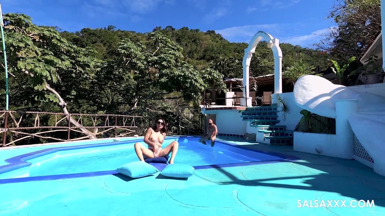 Tattooed Latina getting Freaky by the Pool - Salsaxxx