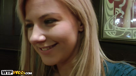 Golden-Haired cutie showing scones in the cafe