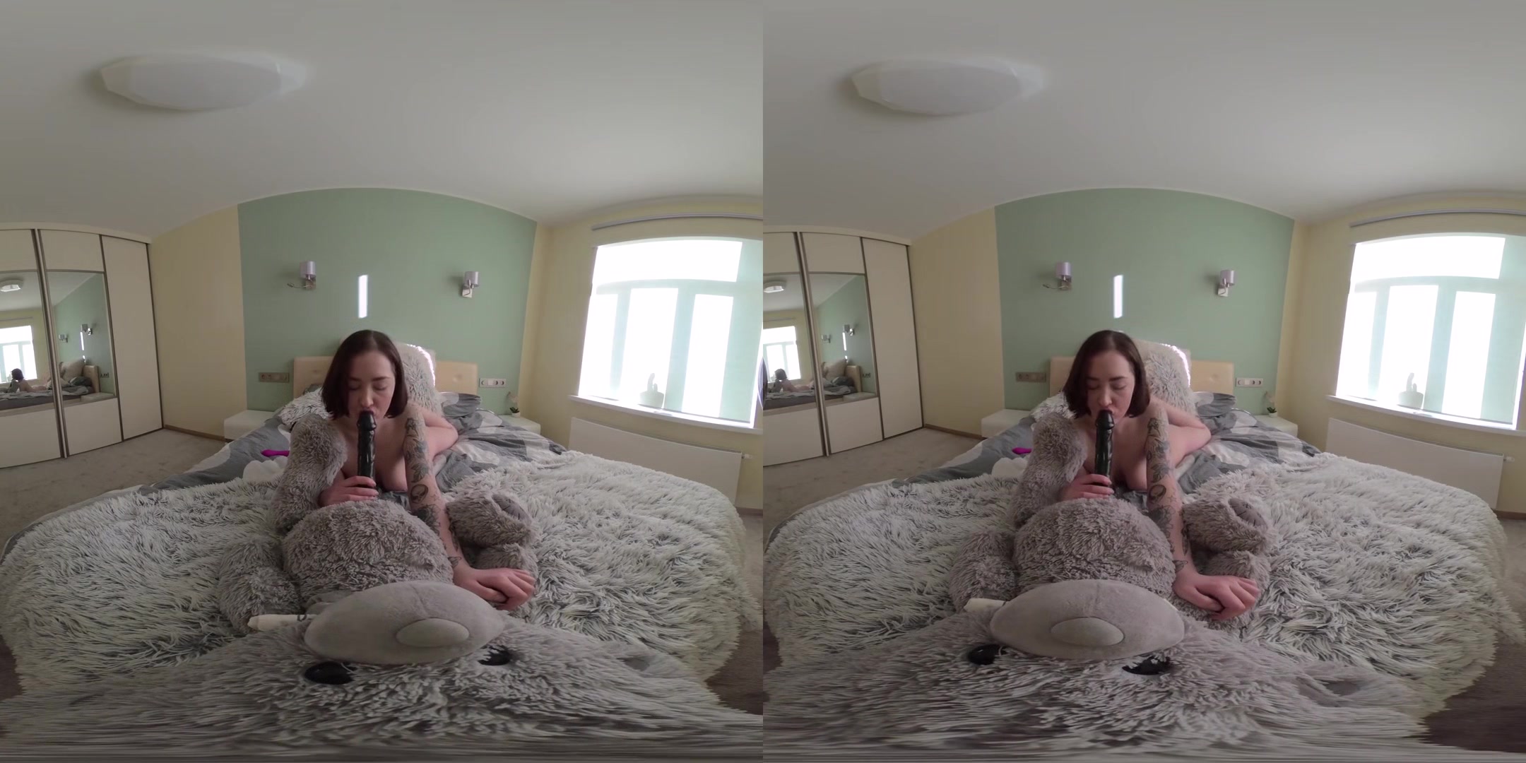 Aurelia - Strapon Sex With Teddy Bear In Bedroom