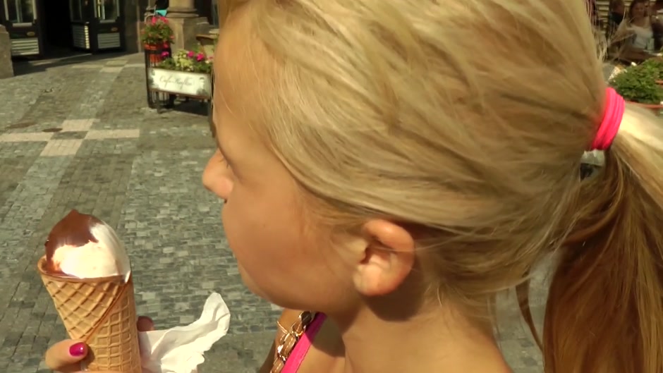 Good-looking blonde sucks and fucks in public