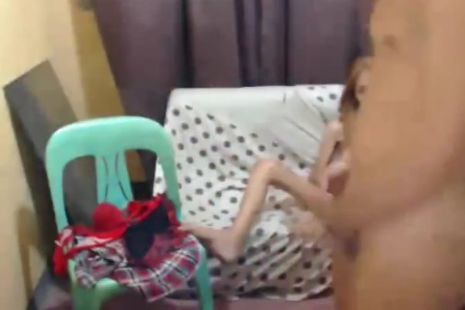 Two hot shemale in a anal sex show