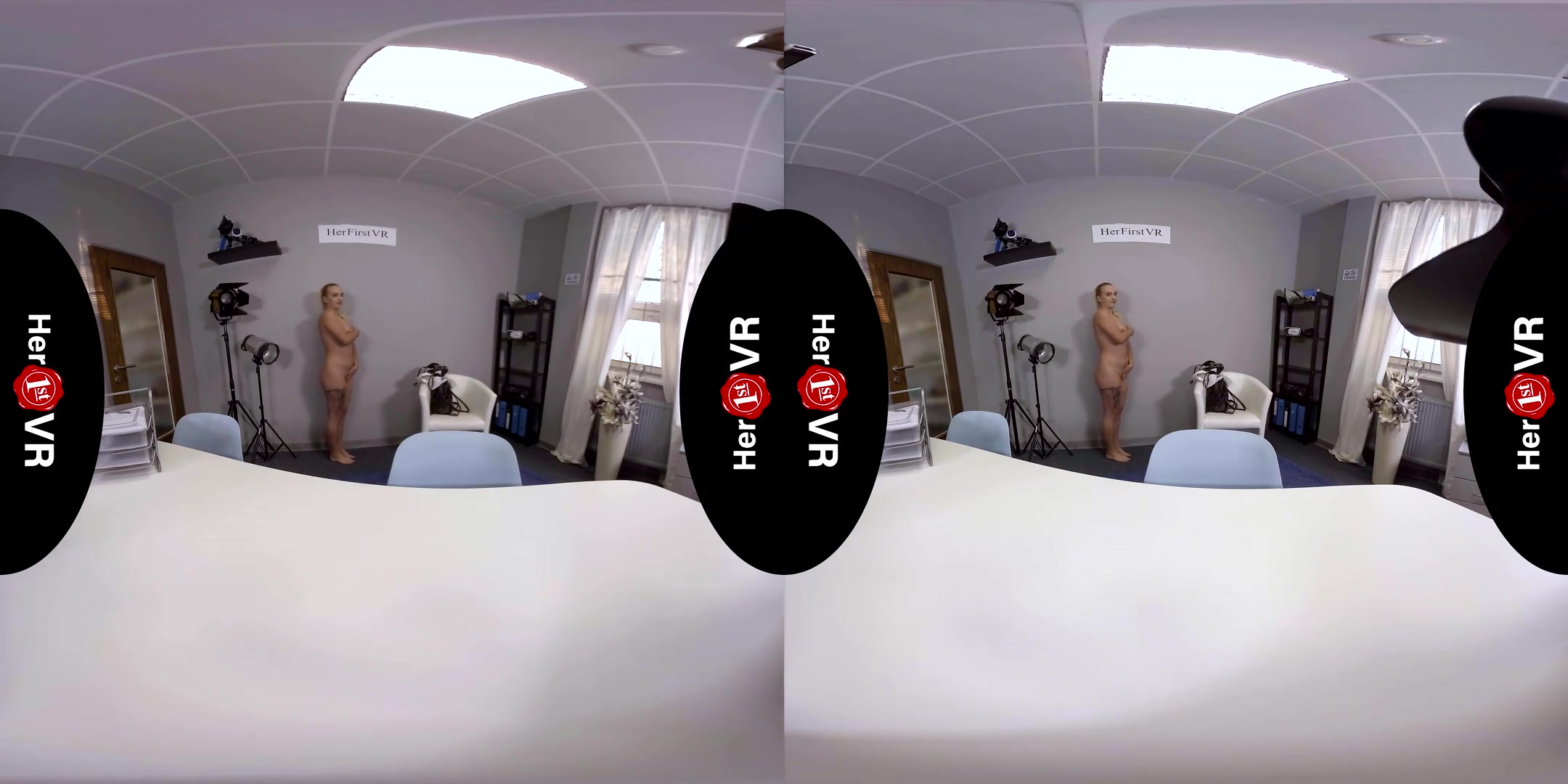 Nicole - First VR Casting; striptease solo masturbation audition blonde big tits curvy