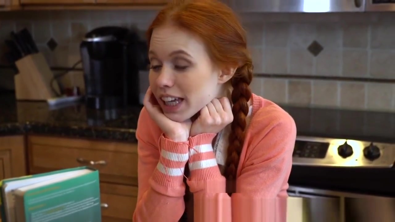 Ginger petite begs tutor to stretch out pussy