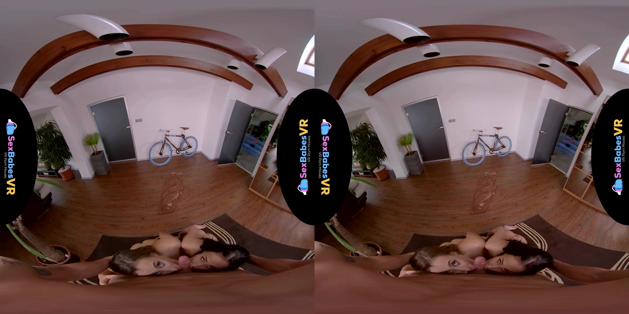 Threes Company; Big Tits Brunette Pornstar Threesome Double Blowjob Virtual Girlfriend Hd Vr