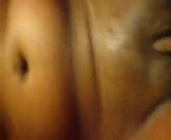 Pretty short-haired Ebony taped her cunt with fingers inside