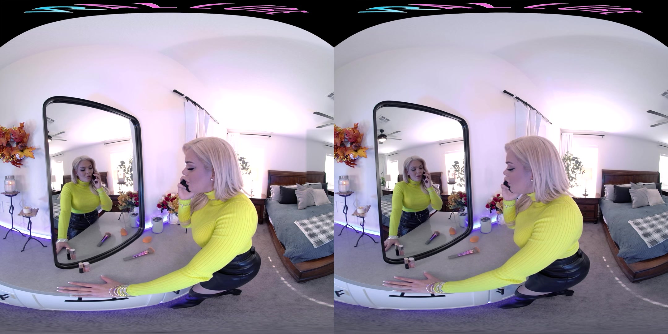 Busty blonde gets off with her toy in VR
