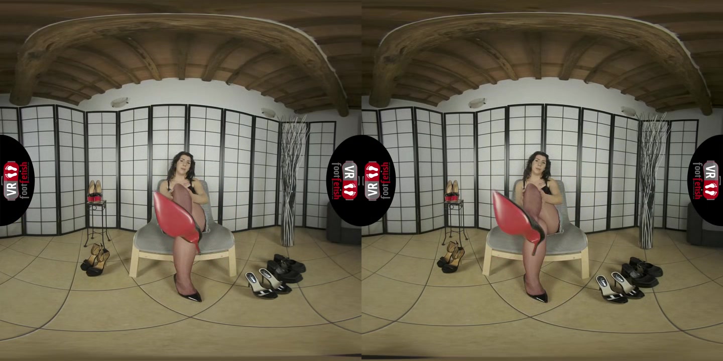 Powerful Girl Molli Loses All Of Her Clothes In VR Apart From Her Favorite Red Pantyhose - VRFootFetish