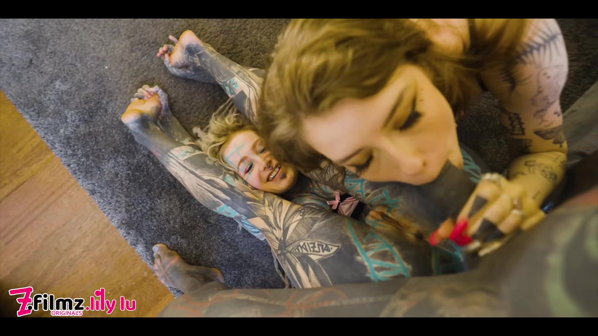 Alt-punk Teen Girls Share A Tattoo Cock