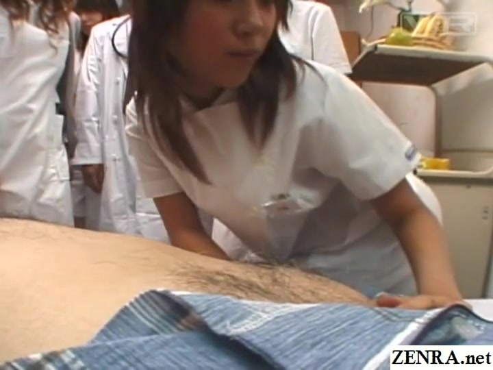 Japanese hospital nurse training day milking patient