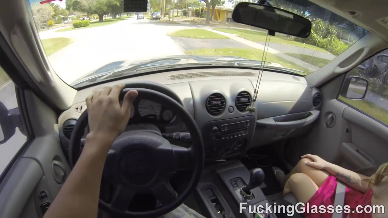 Fucking Glasses - Ashley Stone - BJ on a ride and backyard fuck