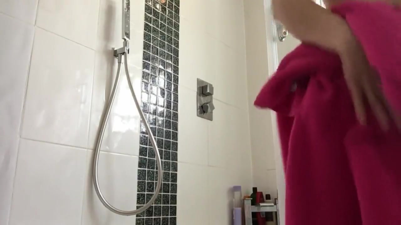 Step brother spies on teen 18+ stepsister taking a shower