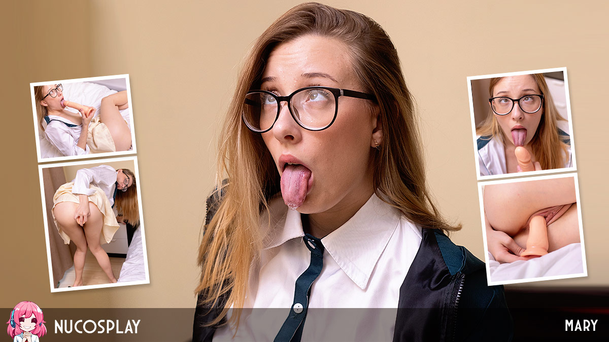 Mary Cosplays A Nerdy Student Who Needs Orgasms Badly - NuCosplay