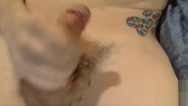 Cute brunette shemale cumshot