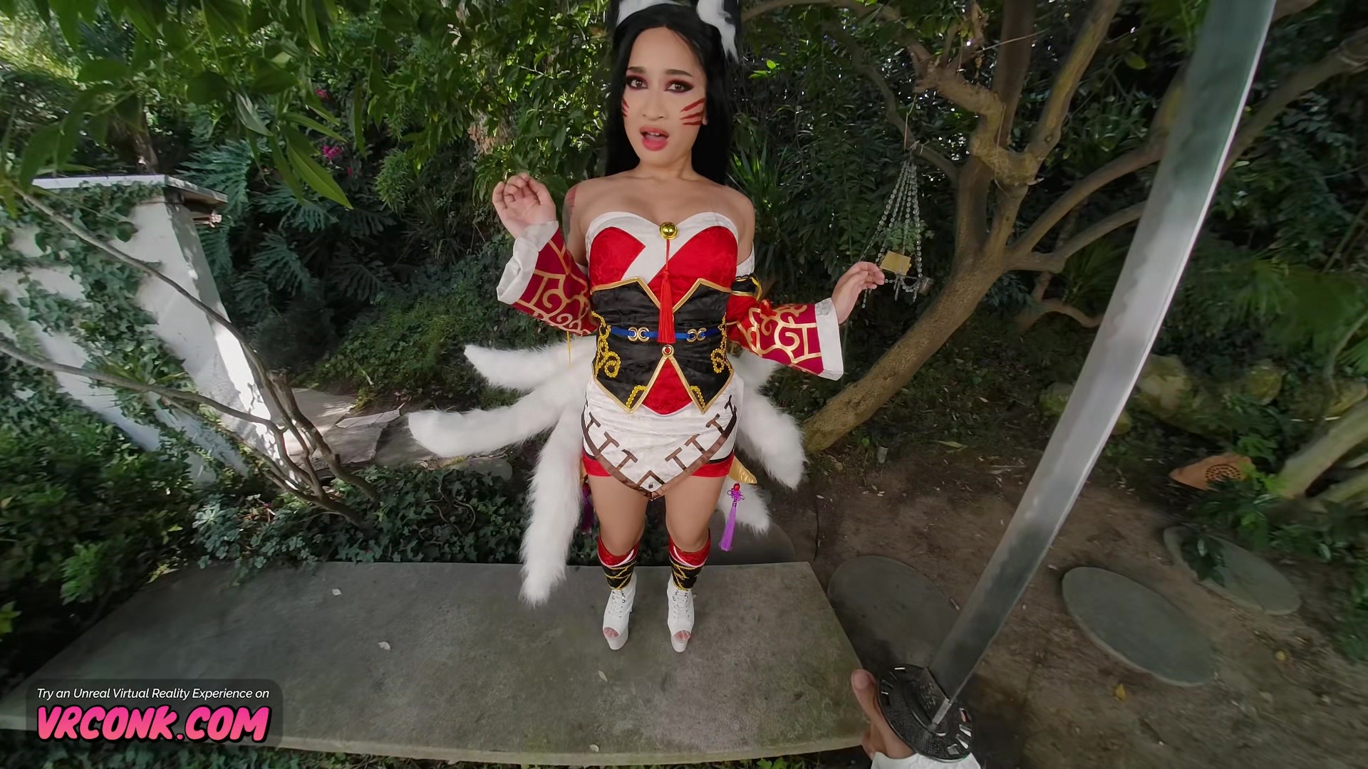 VR Conk Avery Black as hot fox with nine tails Ahri - League of Legends XXX Parody