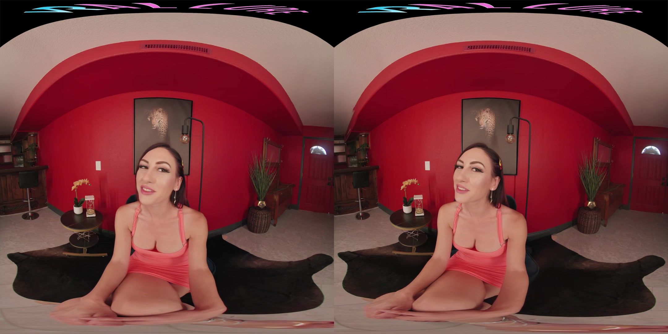 Busty brunette lets you watch her masturbate in VR